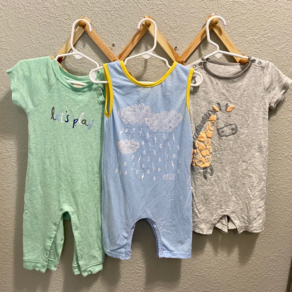 Set of three size 12-18 month rompers